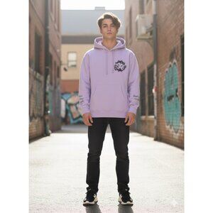 Future Fantasy Delight Mens Smile Now Cry Later Hoodie Purple Sz S NWT MeowWolf